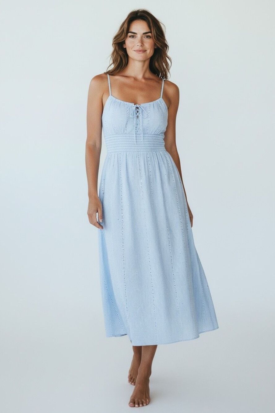 Xirena Jessa 100% Cotton Midi Dress in Skylight NWT Size Small